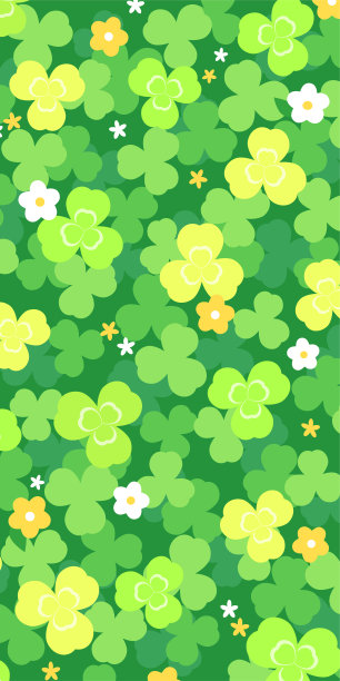 可爱的三叶草背景插图图片下载