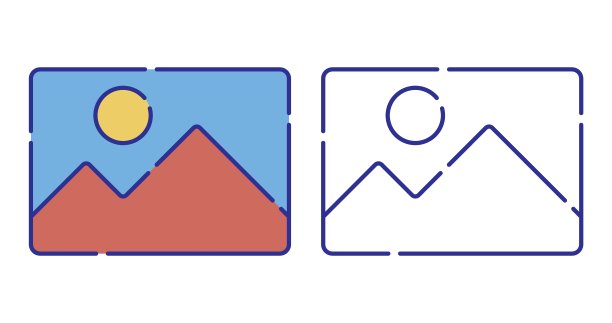 细线描色图标。快照映像。旅行记忆的照片。世界摄影日。简单的矢量隔离在白色背景上图片下载