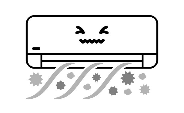 空调故障，插图材料，灰尘，污垢图片下载