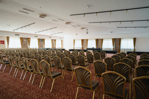 空荡荡的宴会厅的特写图片下载