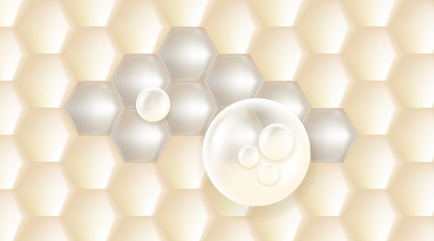 透明质酸和烟酰胺的前后头发和皮肤的解决方案广告，白色胶原蛋白血清滴入皮肤细胞与化妆品广告背景准备使用，插图矢量。图片下载