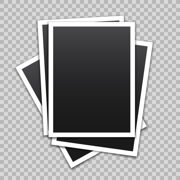 矢量空相框与阴影隔离在透明的背景。模板模型照片设计。图片下载