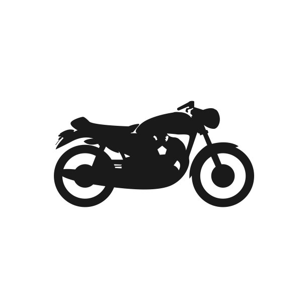 简单的黑色摩托车图标设计模板图片下载
