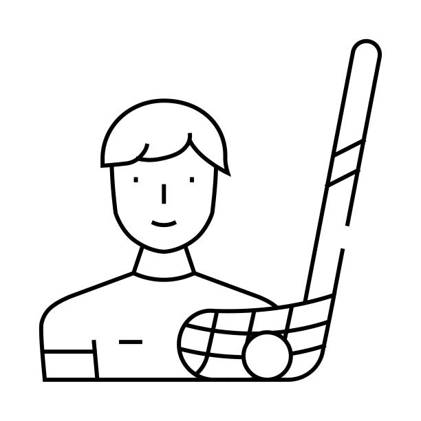 地板球运动比赛线条图标矢量素材图片下载