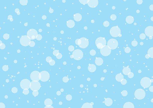 肥皂泡在蓝色的背景上冒泡。肥皂泡背景图片下载