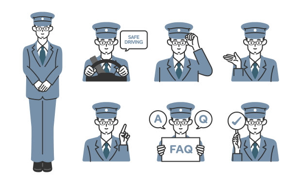 男性出租车司机插图集图片下载