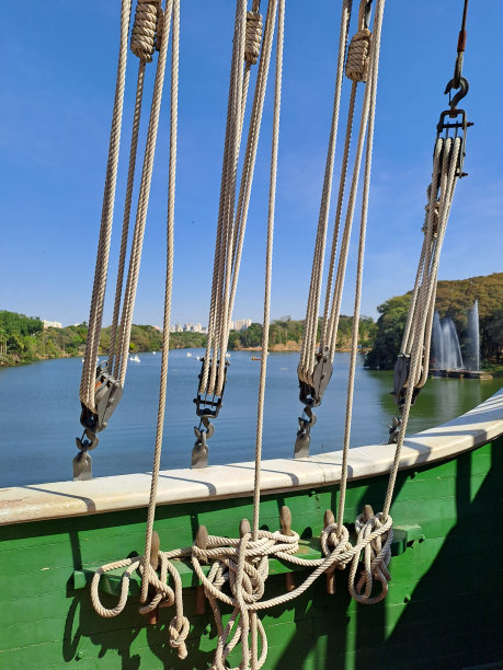 巴西坎皮纳斯Taquaral泻湖的anuncia<s:1> o号船复制品图片下载