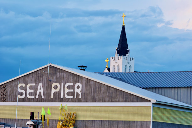 美国缅因州布斯湾港海码头海鲜市场图片下载