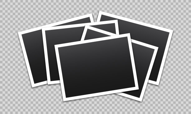 矢量空相框与阴影隔离在透明的背景。模板模型照片设计。图片下载