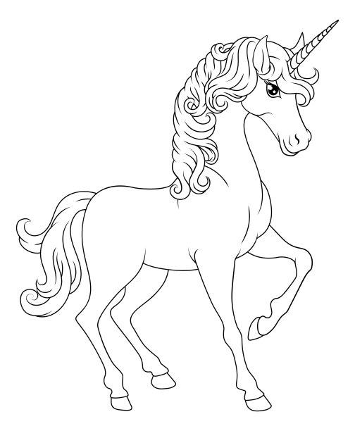 独角兽角马动物卡通吉祥物从神话图片下载