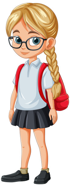 戴着眼镜，扎着辫子的年轻学生图片下载
