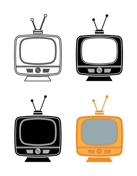复古电视的矢量插图图片下载