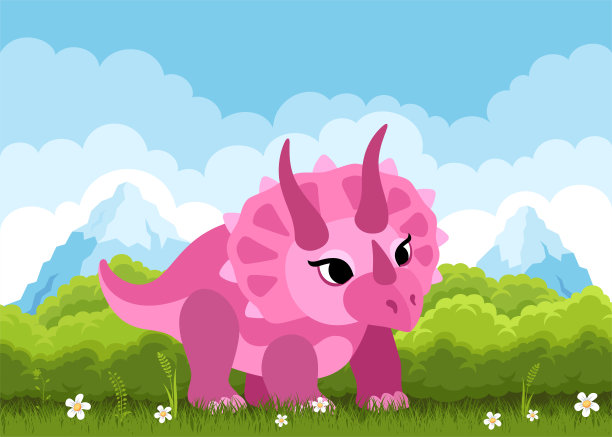 恐龙。小恐龙。三角龙恐龙。图片下载