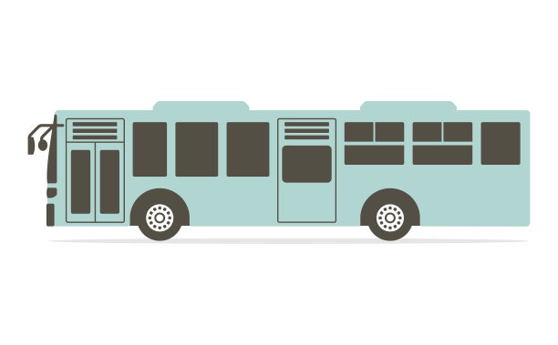 简单的触摸城市公交插图图片下载