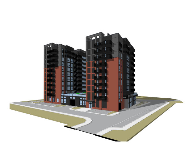 多层建筑的矢量建筑项目图片下载