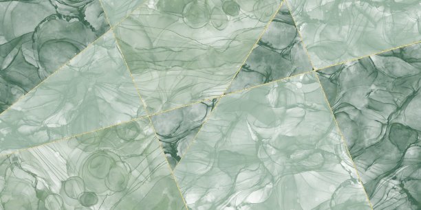 大理石风格的插图水平横幅。绿色酒精水墨艺术隔金接点风格闪闪发光图片下载
