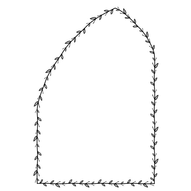 猖獗的拱门叶框架垂直框架建筑拱门窗户门复古框架花花环叶矢量花边界相框枝月桂植物剪影黑色元素装饰图片下载