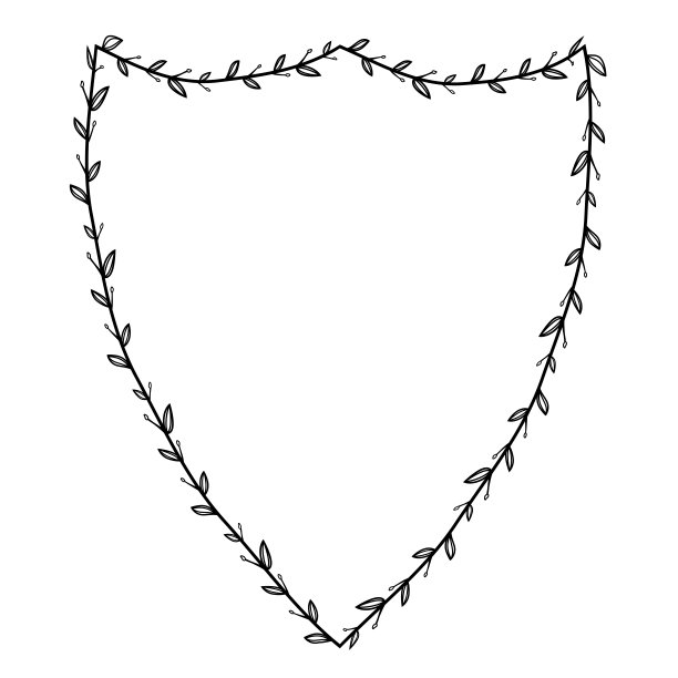 叶花卉方形复古框架花花环叶花卉边界复古框架矢量方形框架图片框架枝月桂植物剪影黑色复古徽章元素装饰图片下载