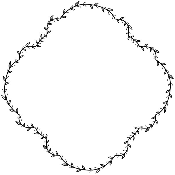叶花卉方形复古框架花花环叶花卉边界复古框架矢量方形框架图片框架枝月桂植物剪影黑色复古徽章元素装饰图片下载