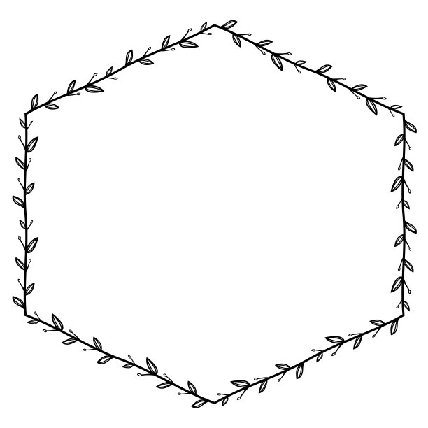 叶花卉方形复古框架花花环叶花卉边界复古框架矢量方形框架图片框架枝月桂植物剪影黑色复古徽章元素装饰图片下载