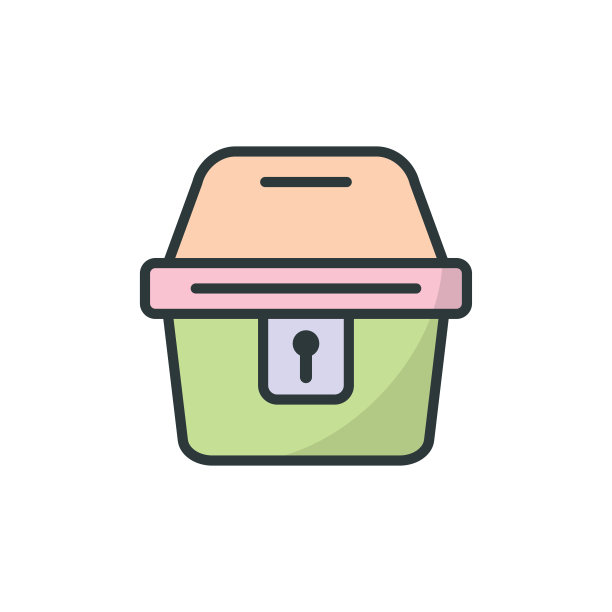 宝箱图标矢量设计模板简单而现代图片下载