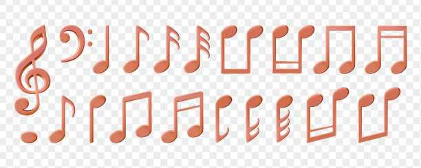 音乐笔记，音乐会，卡拉ok演唱或收听电台的工作人员。爵士乐团，小提琴和钢琴或声乐音乐会。矢量现实旋律曲调3d图标的音乐应用程序图片下载