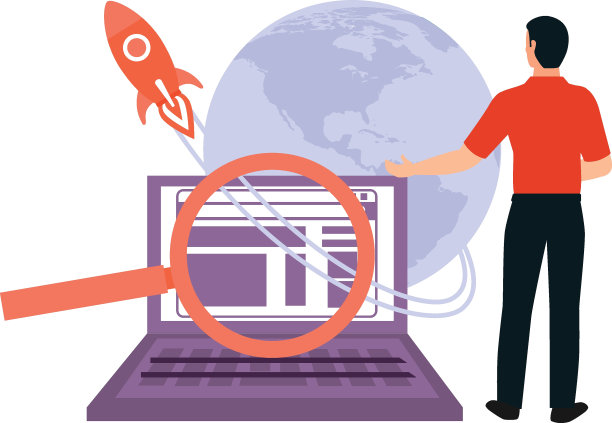 男孩正在笔记本电脑上看世界火箭。图片下载