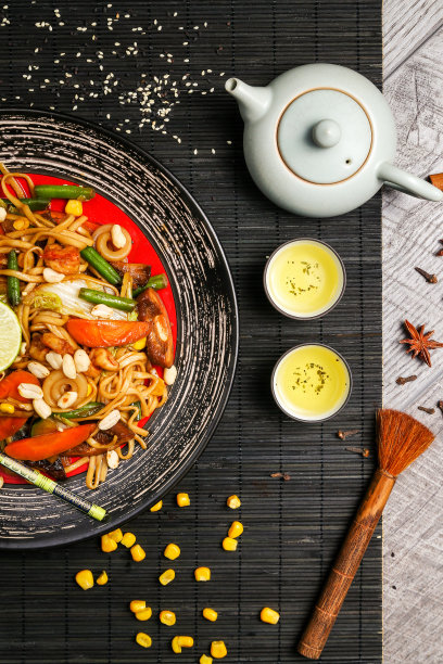 正上方是餐桌上茶的食物照片图片下载