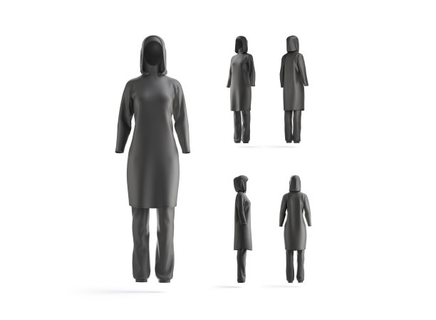 空白的黑色布基尼模型，不同的观点图片下载