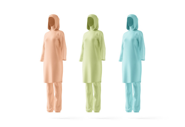 空白彩色布基尼模型，侧视图图片下载