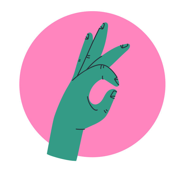 手臂与正号孤立的概念。矢量平面图形设计元素插图图片下载