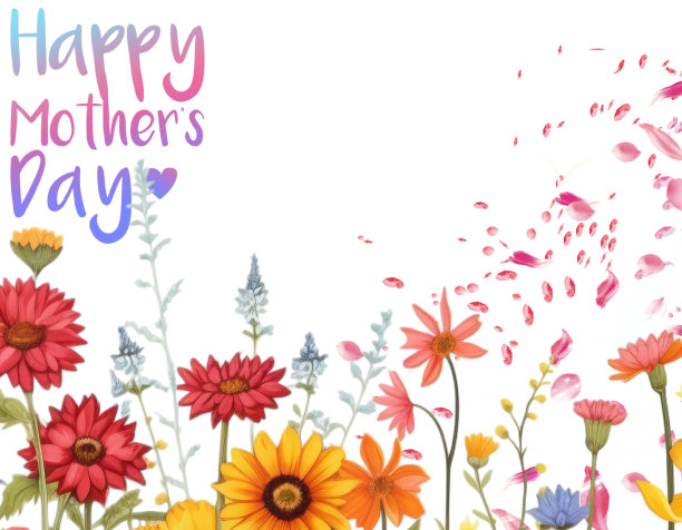 白底母亲节快乐。图片下载