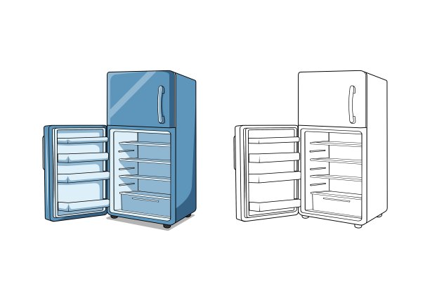 冰箱卡通设计插画图片下载