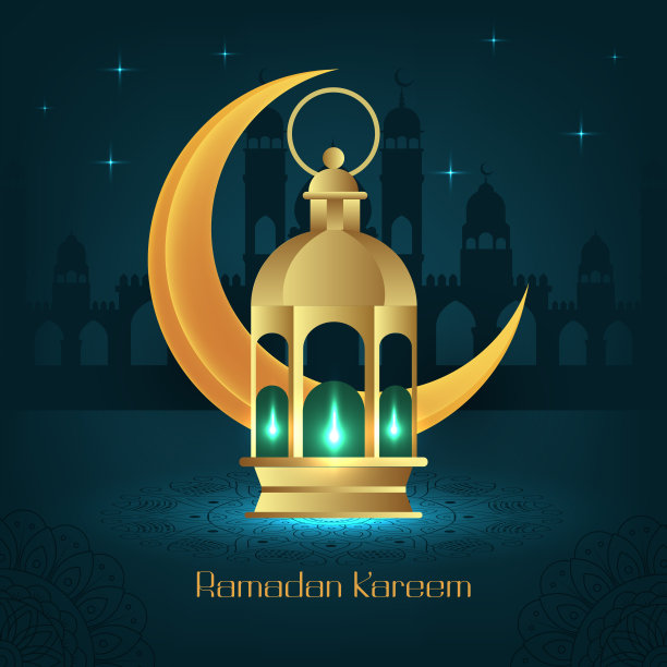 斋月卡里姆庆祝贺卡设计图片下载