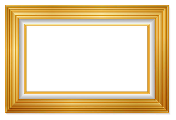 水平优雅的金色相框图片下载