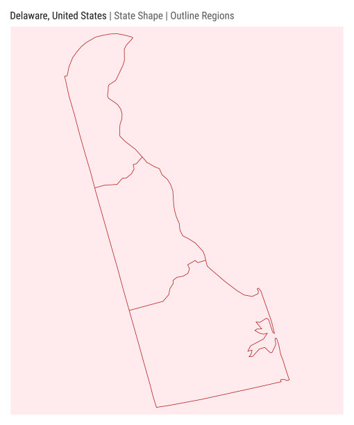 特拉华州，美国。简单的矢量图。州的形状。轮廓区域样式。特拉华州边界。矢量插图。图片下载