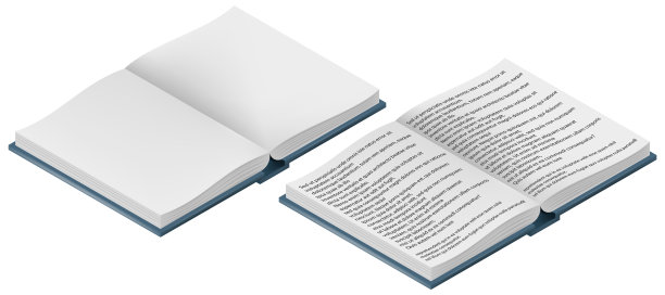 探索打开的书，既有空白页，也有充满创意的书面想法图片下载