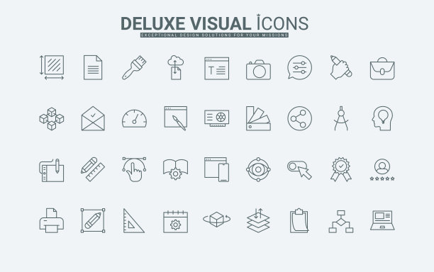 图形设计和艺术理念组合的数字工具，排版线图标集图片下载