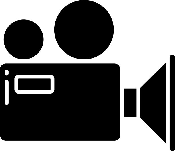 视频摄像机固体象形矢量插图图片下载