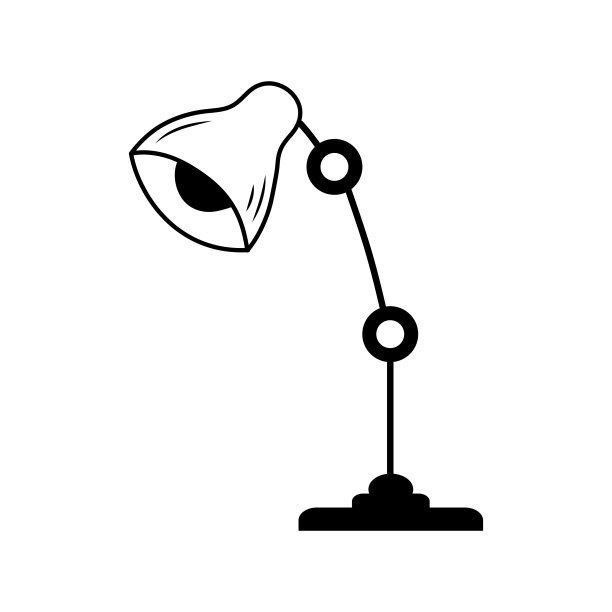 台灯涂鸦图标。线艺术矢量插图。抽屉式台灯隔离。图片下载