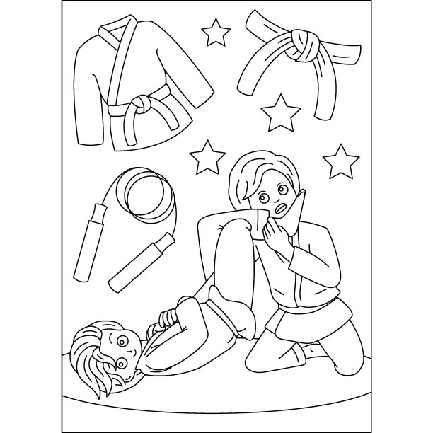 锁定武侠涂色书页面图片下载