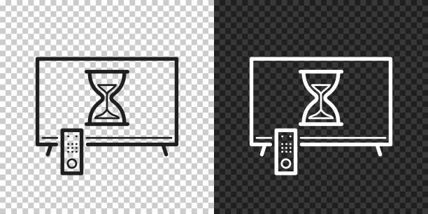 沙漏电视。空白背景上的设计图标图片下载