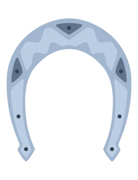 马蹄铁图标。装饰设计元素，马鞋。矢量插图在白色的背景图片下载