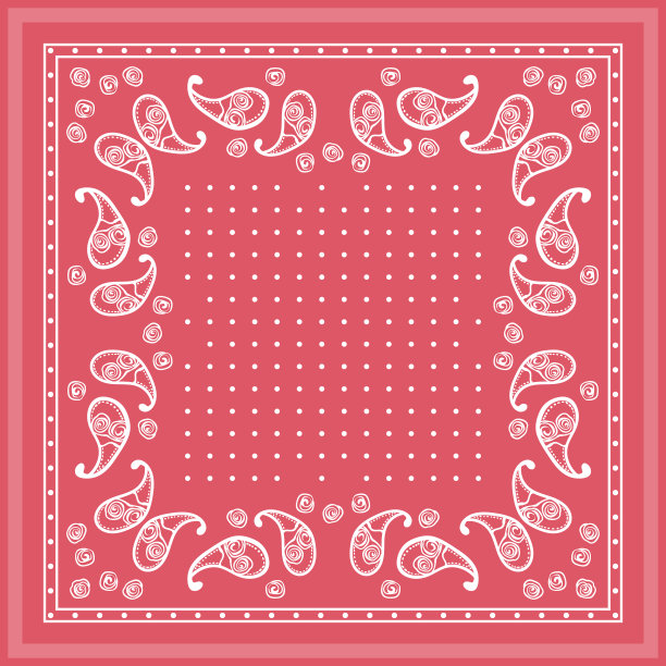 印花手帕，大手帕，围巾，手帕，披肩，围巾。用于织物、纺织品、丝绸制品的方形花纹装饰。佩斯利矢量与抽象的花朵。民间花卉挂花图片下载