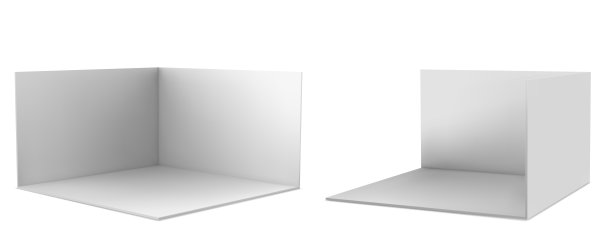 3d白色展位，带墙的展位图片下载