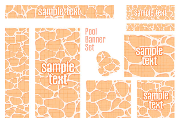 横幅集游泳池插图图片下载