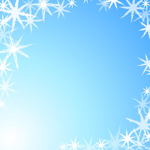 框架的白色雪花在蓝色的背景与复制空间。矢量图图片下载