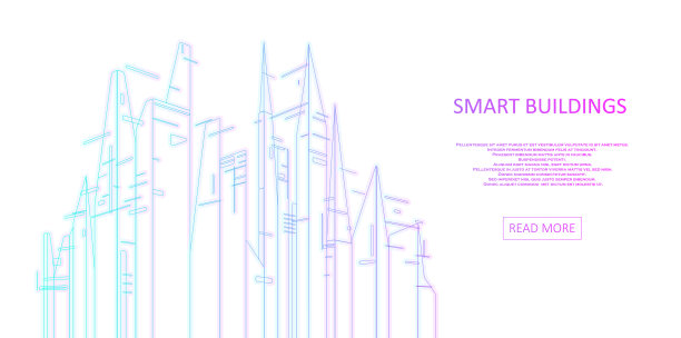 城市插画智慧建筑概念设计。图片下载