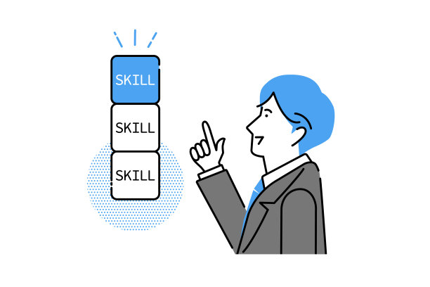 商人和堆叠的砖块与技能字图片下载