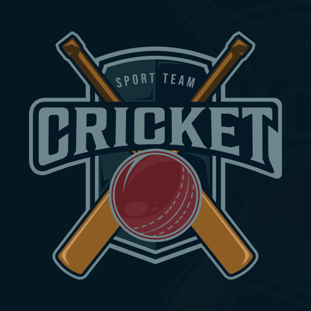 板球运动会徽标志矢量插图模板图标图形设计。棍棒和球标志或俱乐部或球队的标志，为锦标赛联赛与盾牌徽章概念与排版风格图片下载
